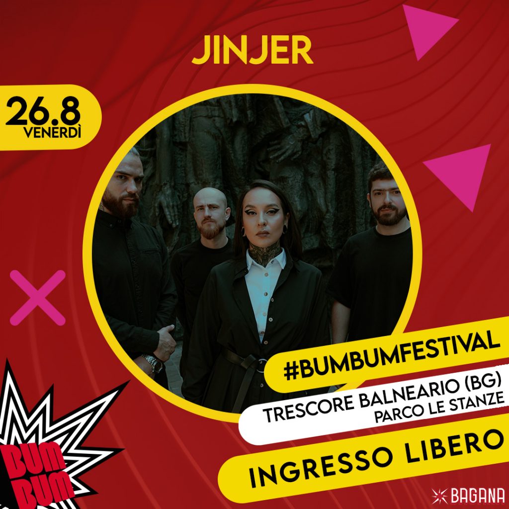 JINJER - Concerto gratuito in Italia ad agosto: Bum Bum Festival, Trescore Balneario (BG)