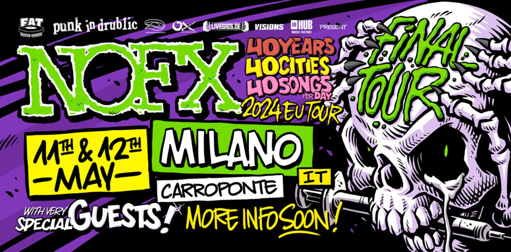 NOFX - Due date in italia a maggio per il tour d'addio